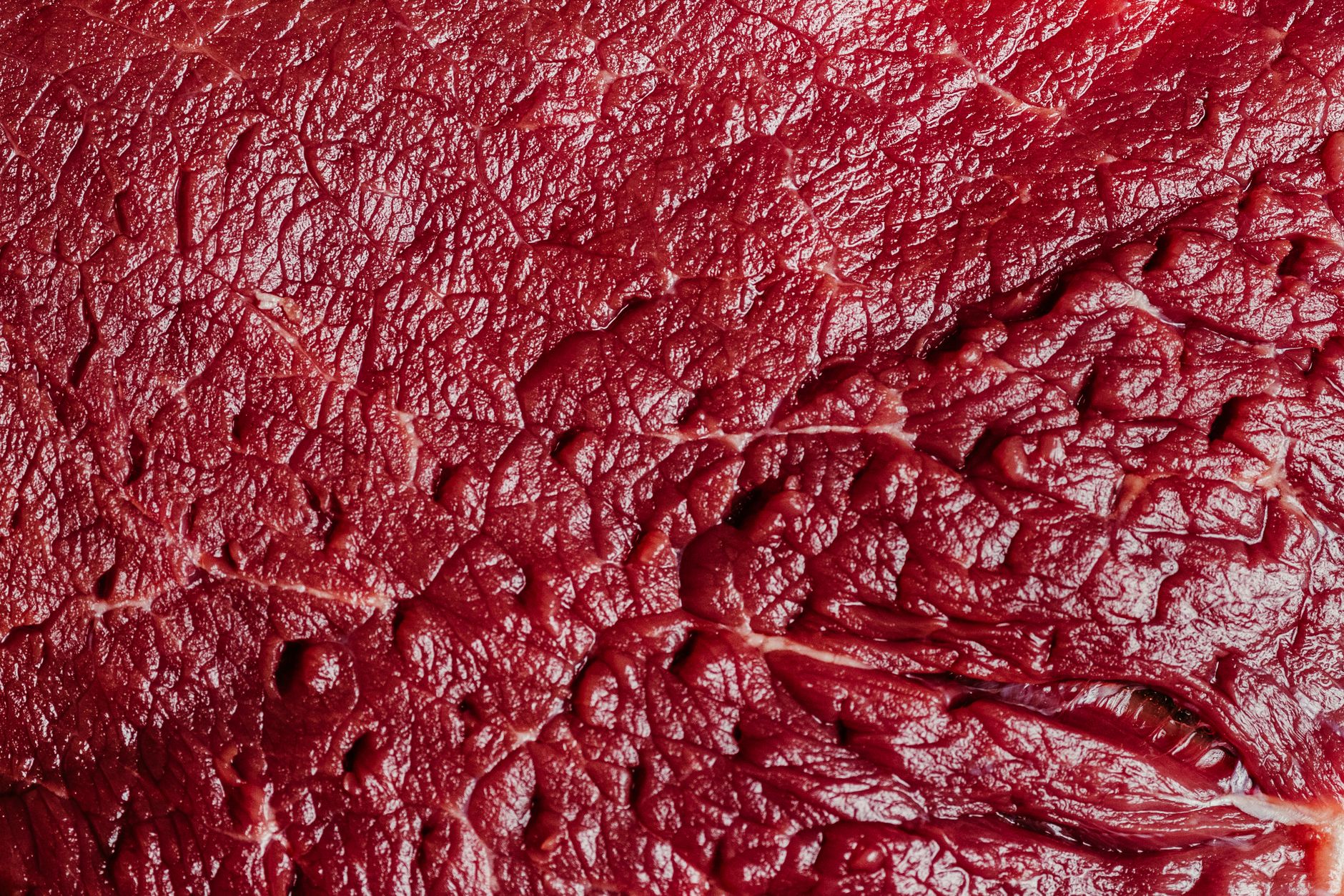 Close-up of raw beef texture
