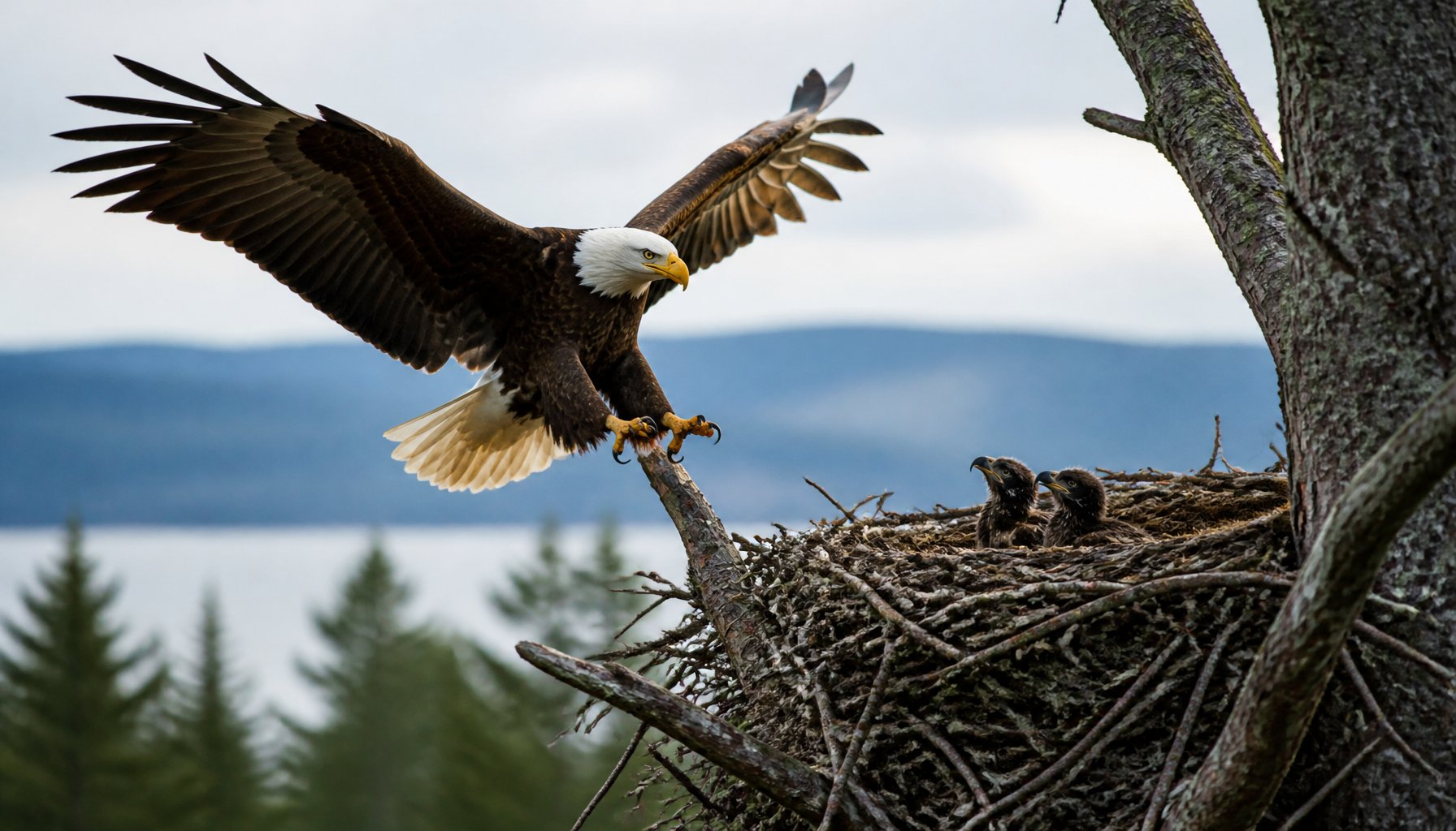 AI-generated illustration: Big Bear’s Bald Eagle Jackie Takes a Turn for the Worse, and Vets Still Don’t Know Why