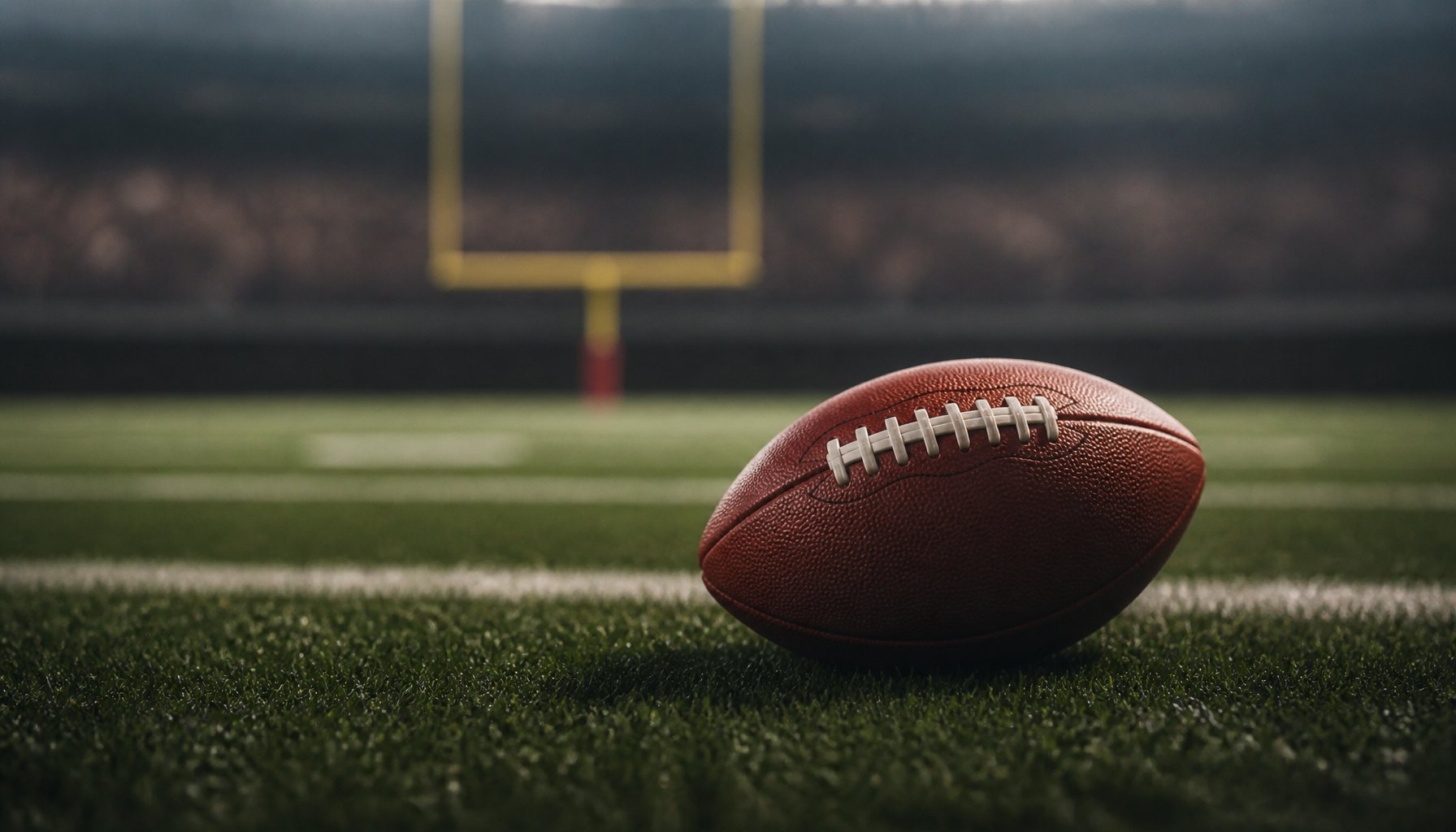 A football on a field, editorial illustration for a story about a college football coach