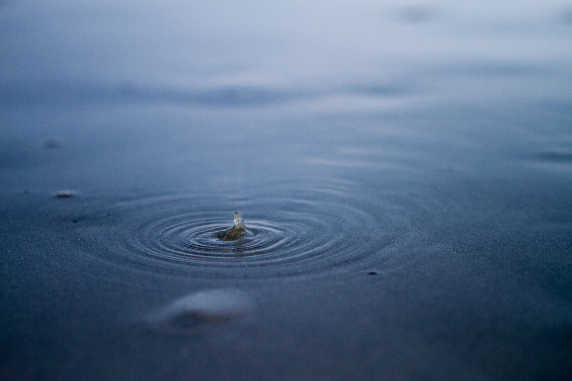 Photo: A tranquil scene of a water droplet creating ripples on a calm surface, capturing nature's beauty.