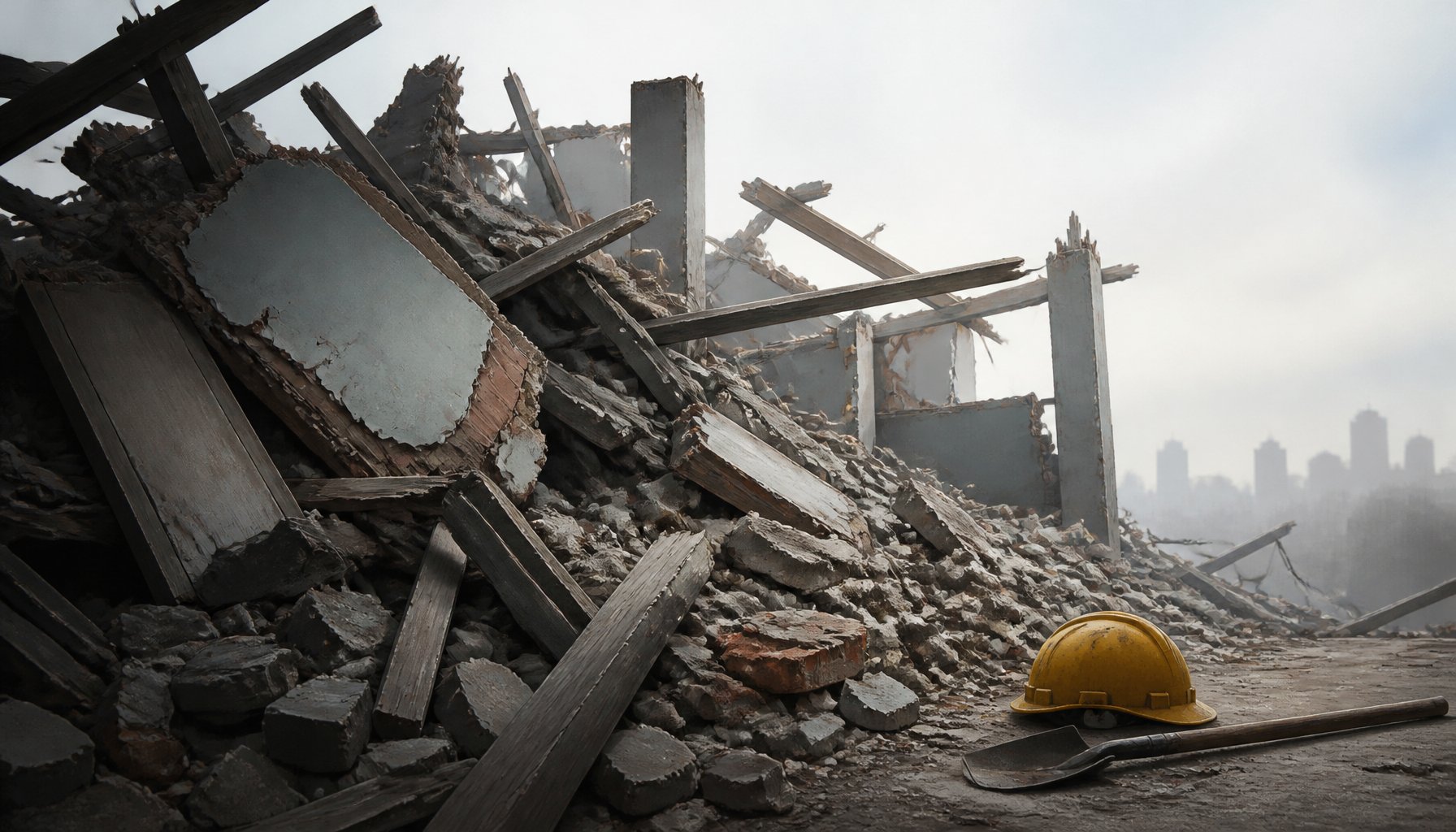 AI-generated illustration: rubble