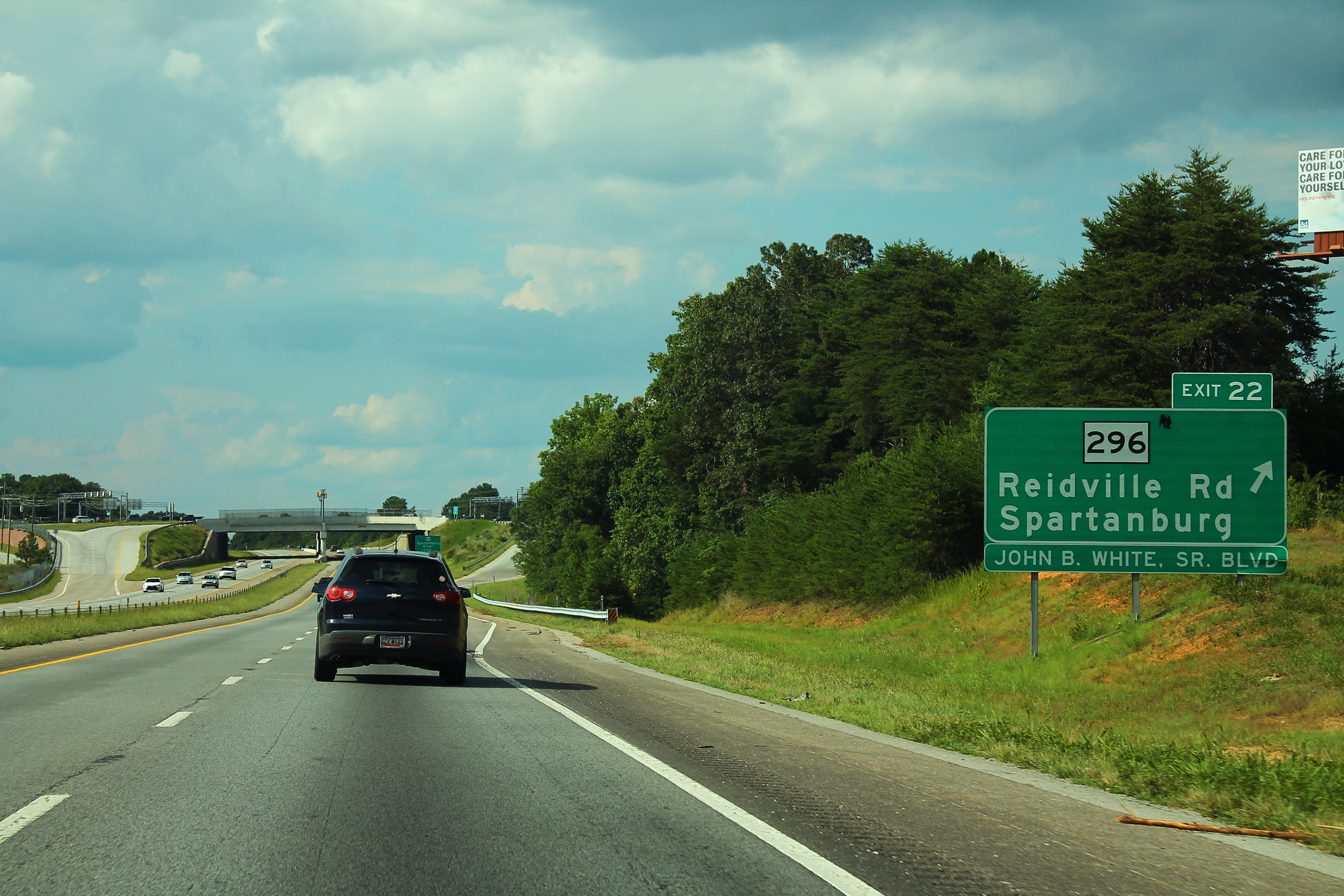 Interstate 26 near Spartanburg, South Carolina, the highway where the crash chain occurred