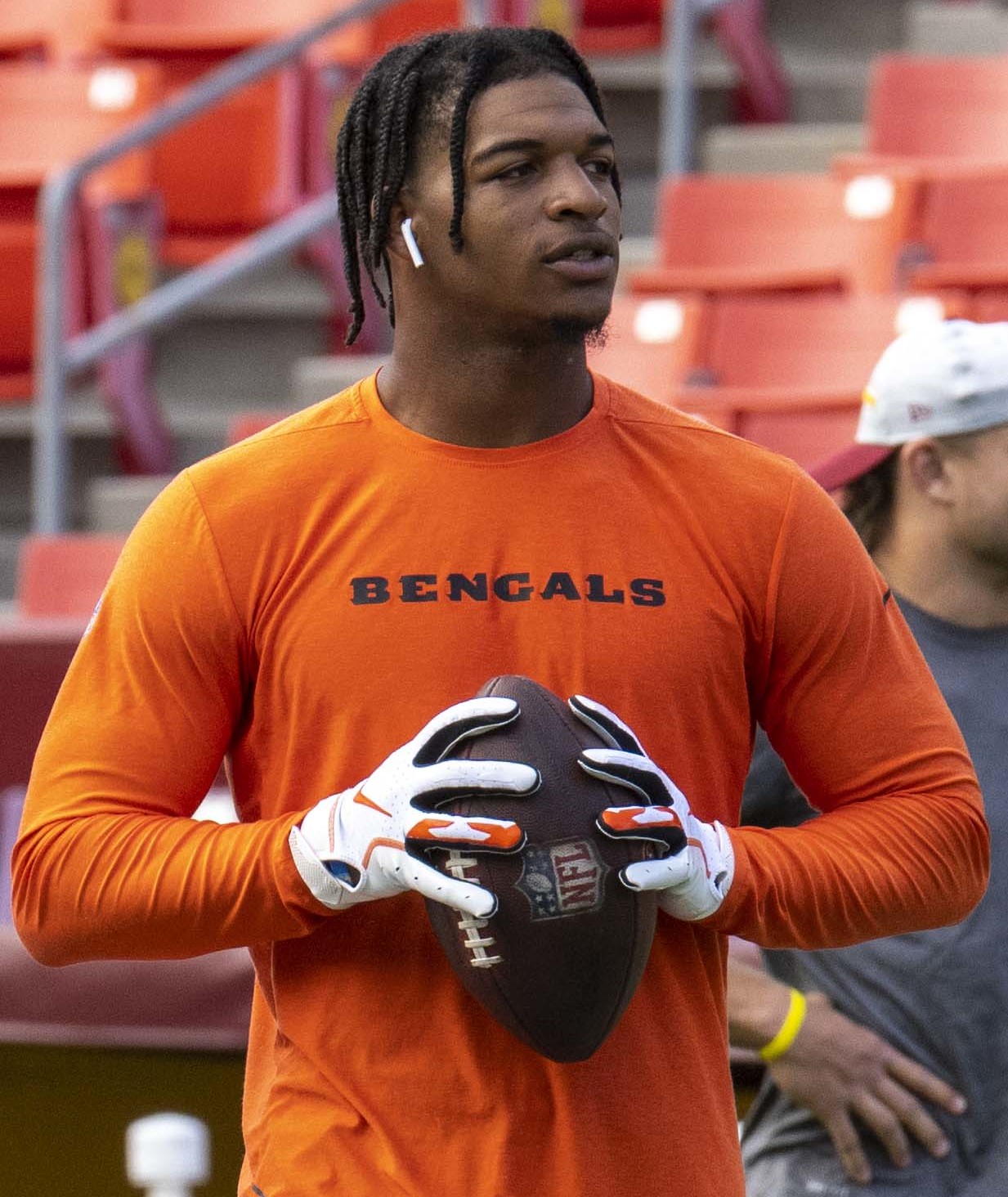 Ja'Marr Chase warming up before a Bengals game