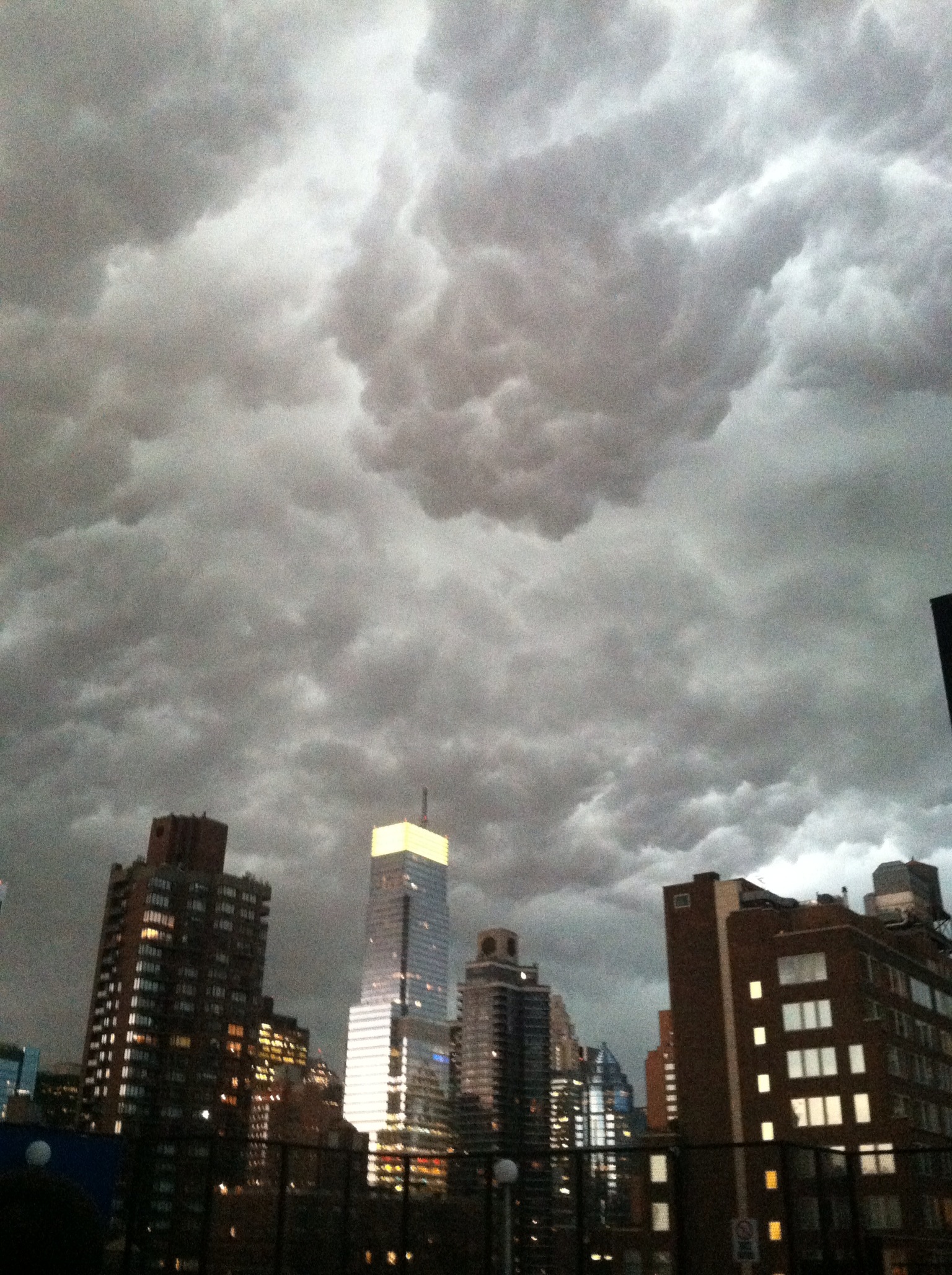 Storm clouds over the Manhattan skyline