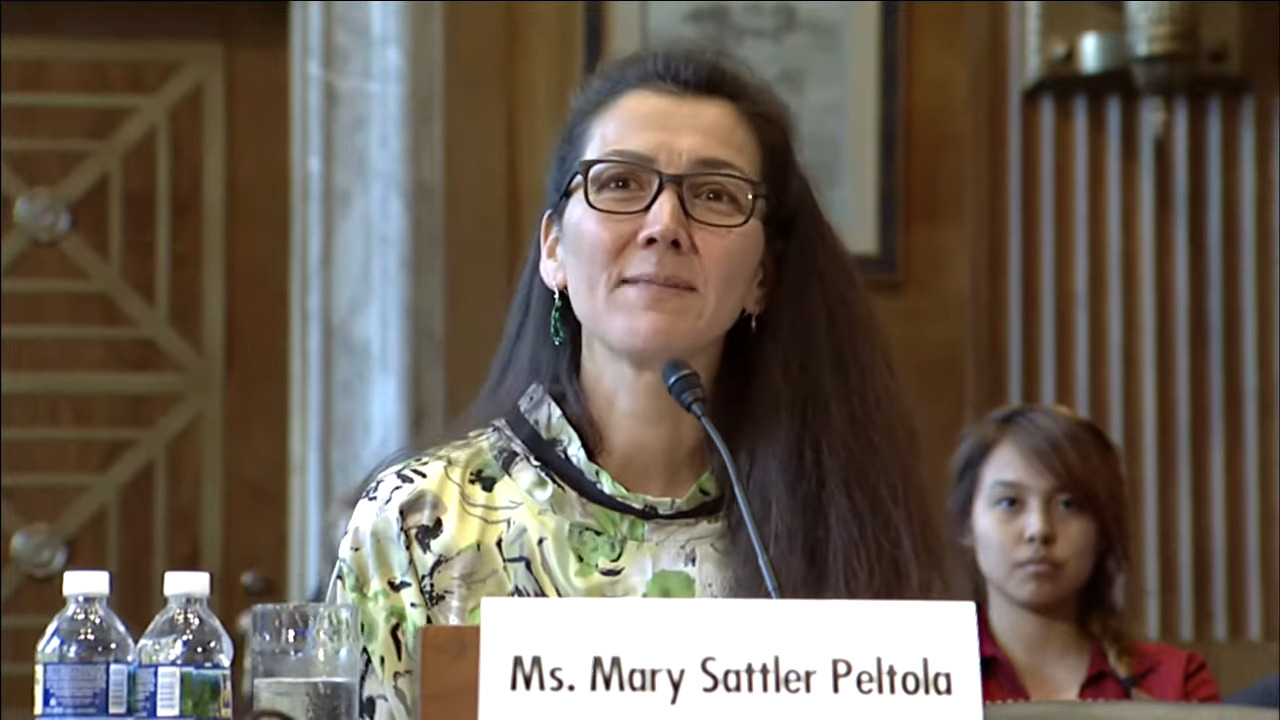 Mary Peltola testifying before a Senate committee