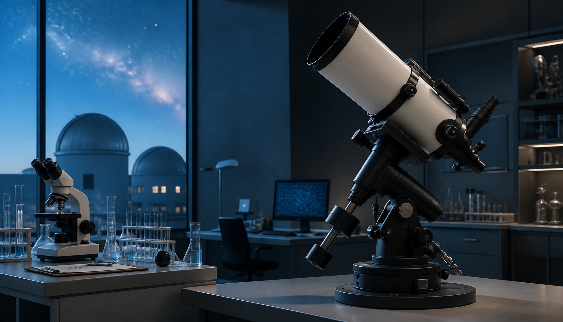 AI-generated illustration: telescope and instrument
