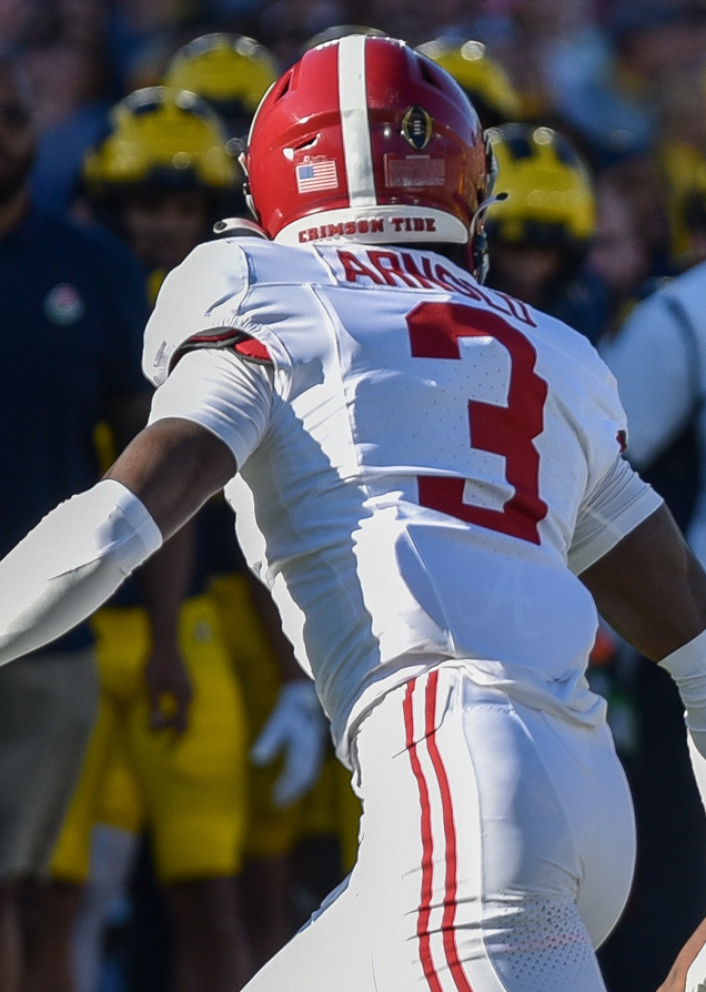Terrion Arnold playing for Alabama, jersey number 3