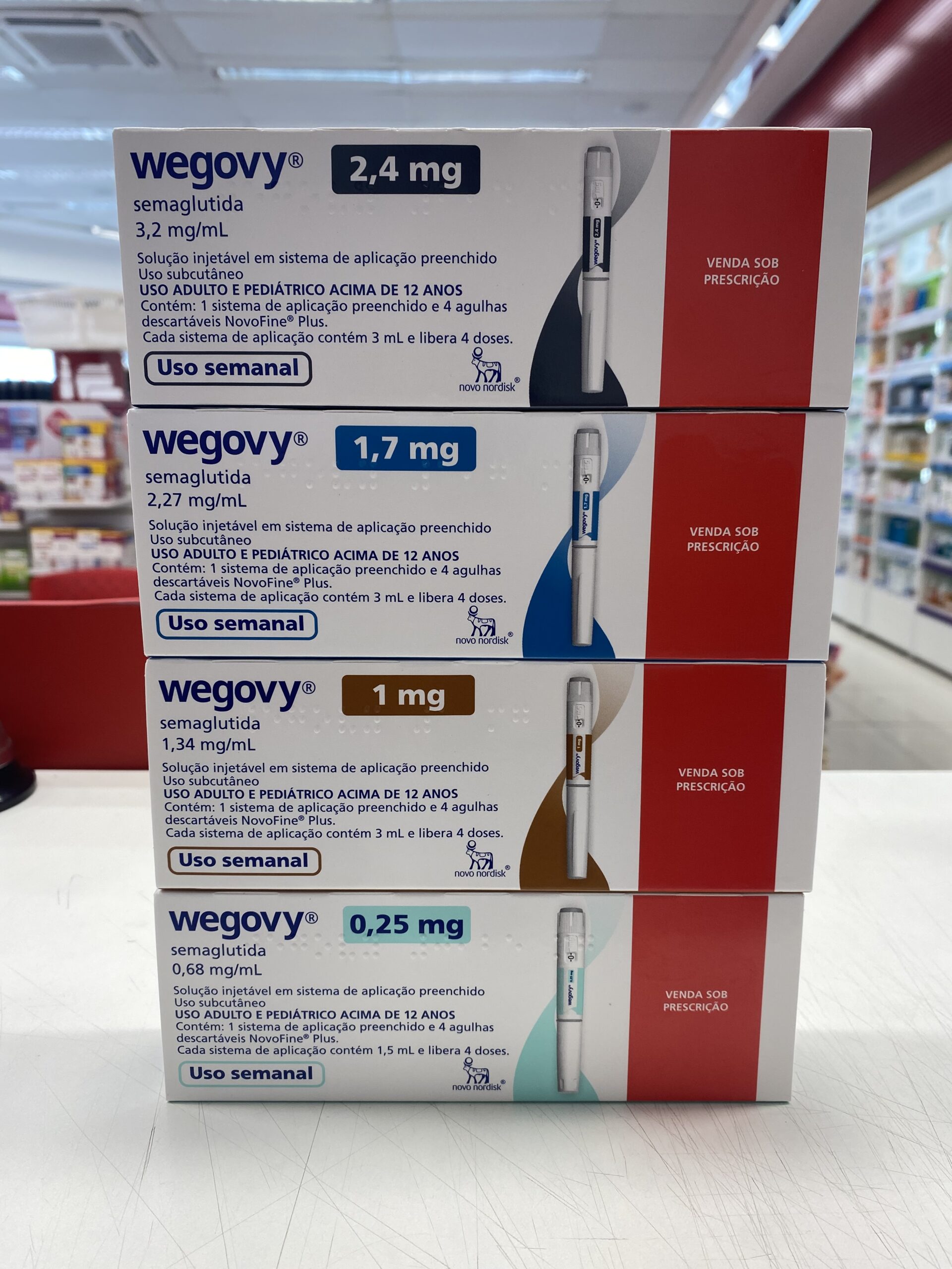 Boxes of Wegovy (semaglutide) injection pens