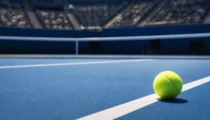 AI-generated illustration: ball and stadium