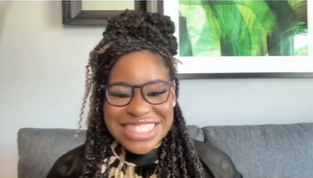 Carla Jeffery, actress known for playing Bree in Disney's Zombies films, smiling during a 2022 interview