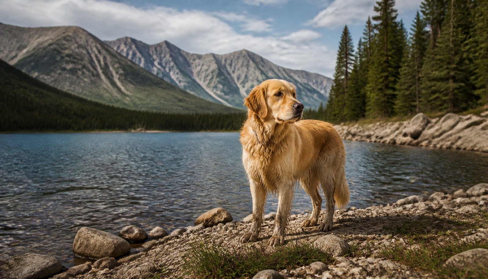 AI-generated illustration: dog and dogs