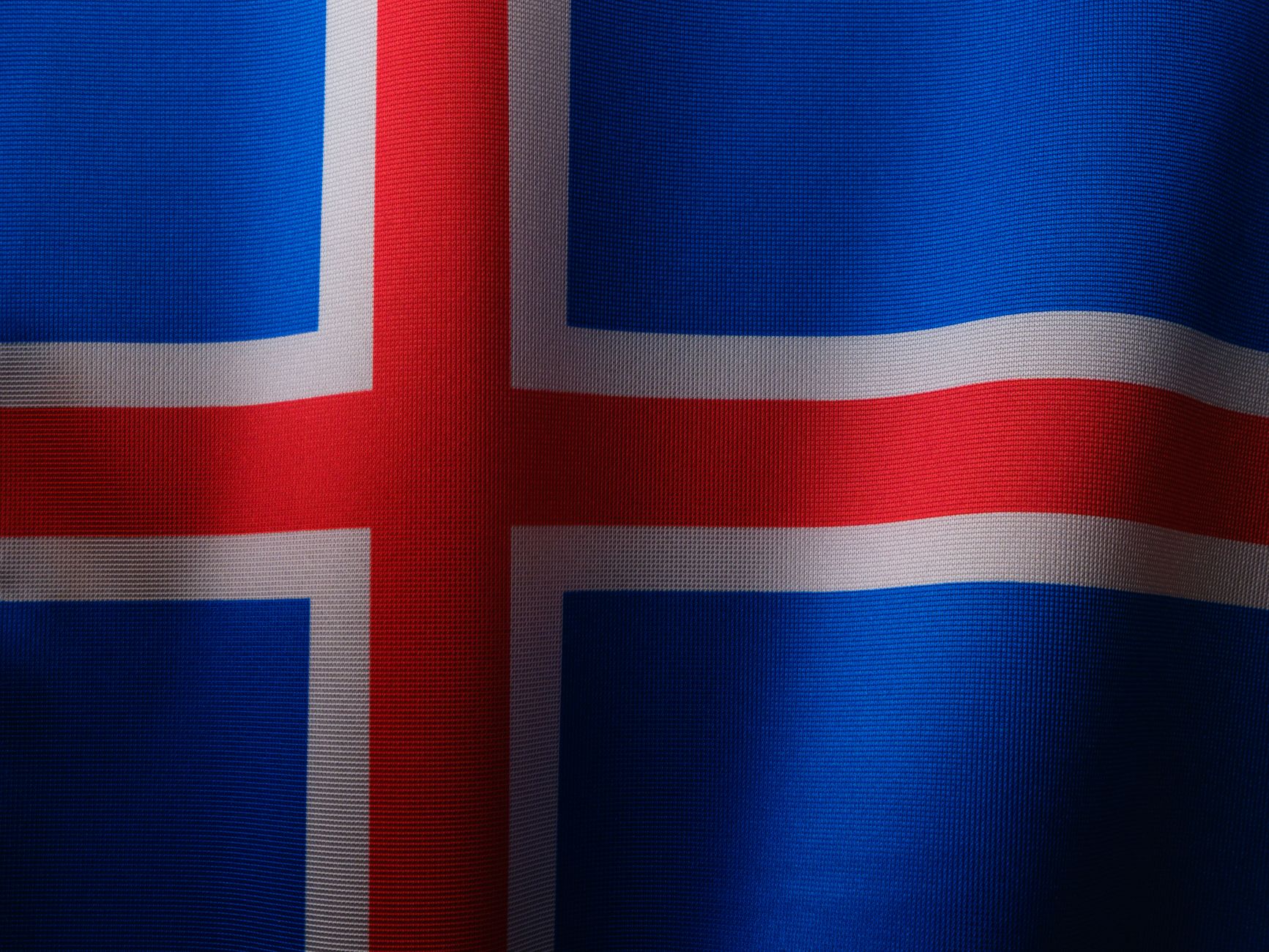 Close-up of the flag of Iceland