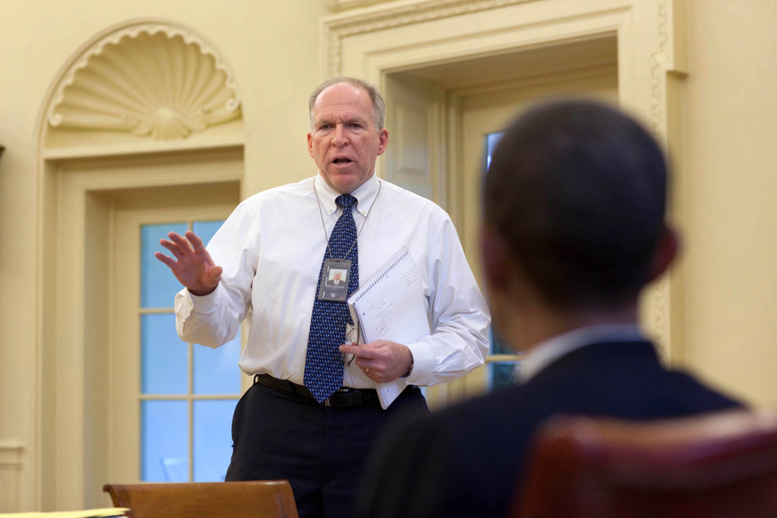 John Brennan, then the White House homeland security adviser, speaks in the Oval Office in a May 2010 file photo.